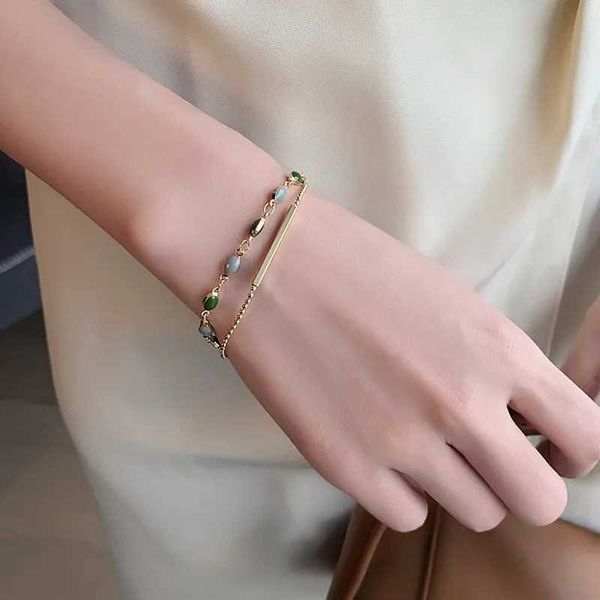 Kettenmode kreatives Glück natürliches Hotan Jade Armband Vintage Leicht Luxus handgefertigtes Schmuck Armband Frauen Mädchen Schmuck Geschenk