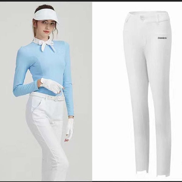 24ss tasarımcı golf giyim golf kulübü golf pantolon kadınlar yaz sporları elastik ince fit golf top pantolon rahat spor pantolon