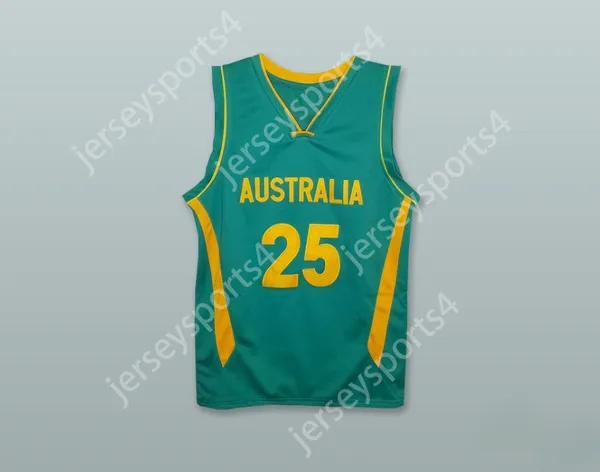 Nome personalizado Nome masculino Juventude/crianças Ben Simmons 25 Austrália Seleção Nacional Jersey Green Basketball Jersey Top Stitched S-6xl