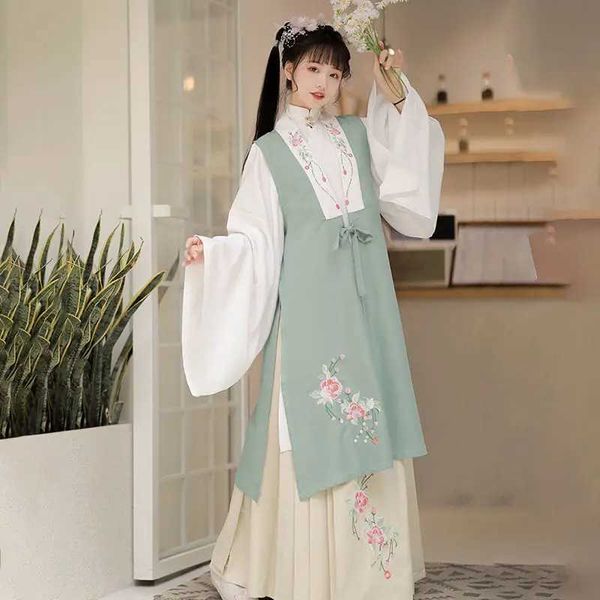 Roupas étnicas verão nova dinastia ming hanfu feminino adulto feminino porcela