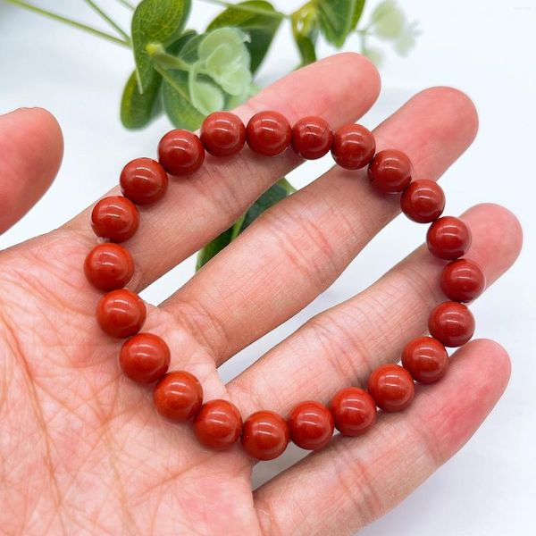 Strand Natural Red Jasper Bracciale Women Yoga Rosario Meditazione Preghiera Reiki Fashion Charm Crystal Stone Giochi di gioielli a impulsi in perline