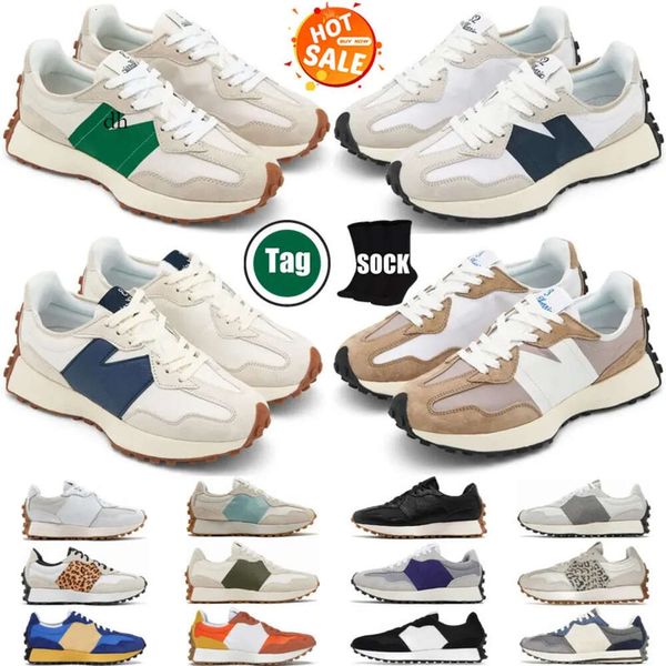 Designer Nuove scarpe da corsa 327 per maschi Womens Sea Sale Vintage Vintage Beige Brown Suede Leopard Stampa Black White Orange Men Sneakers Taglia 36-45 79