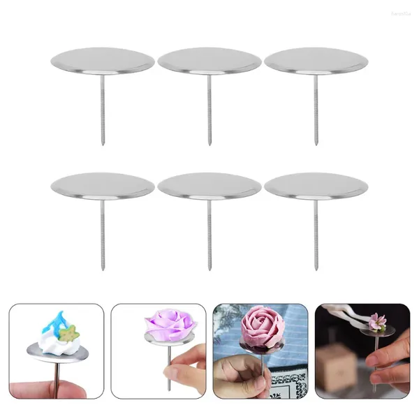 Backware -Werkzeuge 6 Stcs Pappbecher Edelstahl Montage Nägel Zuckerguss Blumenkuchen Dekorationen Backdessert Cupcake Metall