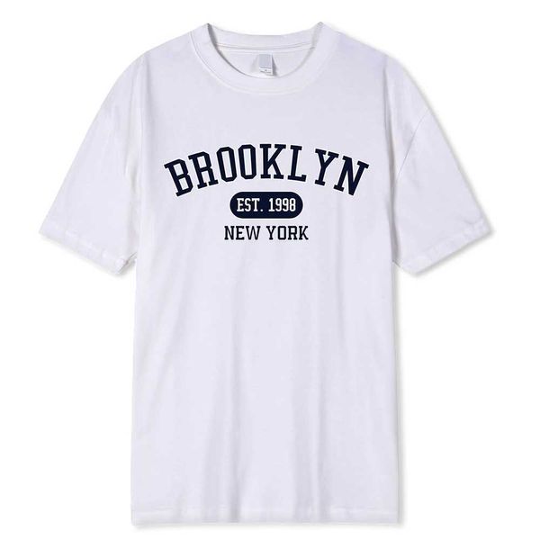 Herren-T-Shirts Est.1998 New York Hip Hop gedruckte Männer 100% Baumwolle atmungsaktives Top Fashion Casual T-Shirt H240429