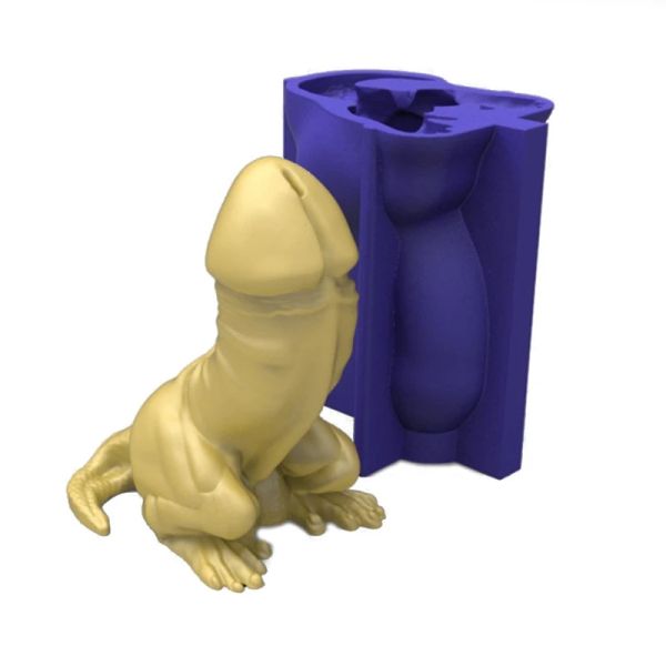 Velas Cabeça Lizard Dinosaur Corpo forma de vela de resina epóxi molde de silicone