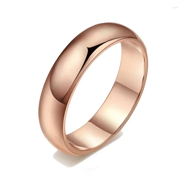 Anelli a grappolo Ociki Coppia di nozze Rose Gold Color Ring Silver Plain Gioielli semplici all'ingrosso per donne Uomini Itarina Gift Rigante