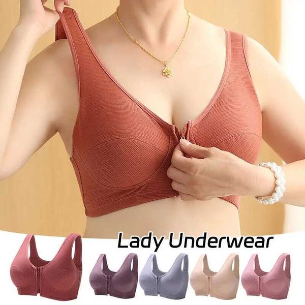 Bras Women Bralette Front Zipper Closure Bra Push Up Intwear Wireless Brassere Shock Auroofrice Epirable senza sottoversa Y240426