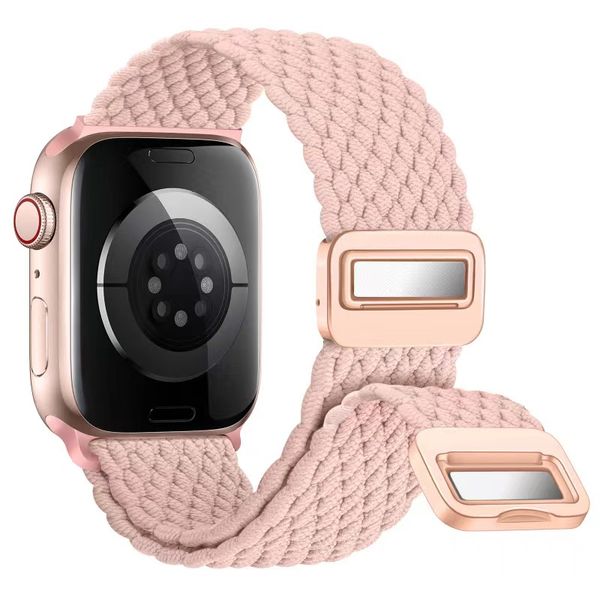 2024 Applewatchs için uygun yeni 9 8 7 6 Apple Magnicy Watch Band Manyetik Toka Elma Dokuma Döngü Entegre