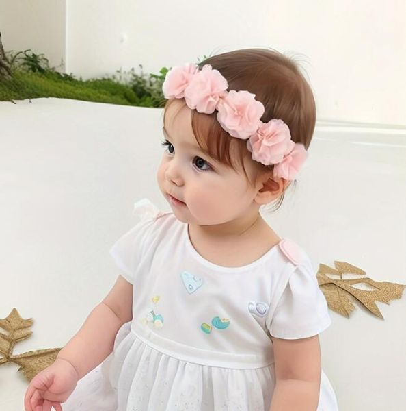 yaz bebek kafa bantları prenses bebek headress çiçek saç yayları çocuklar türban kafa bandı saç aksesuarları
