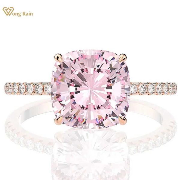 Anéis de banda Wong Rain 100% 925 Sterlsilver criou Moissanite Sapphire Gemstone Weddengagement Rose Gold Gold Rfine Jóias por atacado J240429