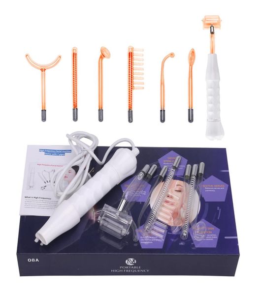 7 in 1 tubo di vetro elettrodo ad alta frequenza Violet viola light bacchetta di bacchetta per la cura della pelle Acne Remover Spa di bellezza del viso 95888069