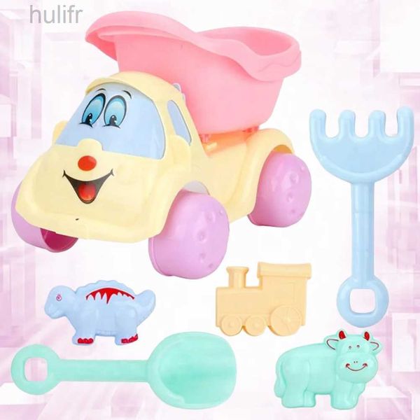 Kum Oyun Su Eğlencesi 6 PCS Kids Plaj Oyuncakları Set Kum Oyun Oyuncaklar Plaj Döküm Kamyonu Yaratıcı Kum Araçları (Plaj Küçük Kamyon Seti) D240429