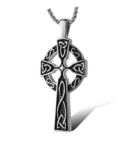Подвесные ожерелья винтажные викинги ирландское концентрическое ожерелье для мужчин ретро -религи -религиозные ювелирные изделия 24inch7348209