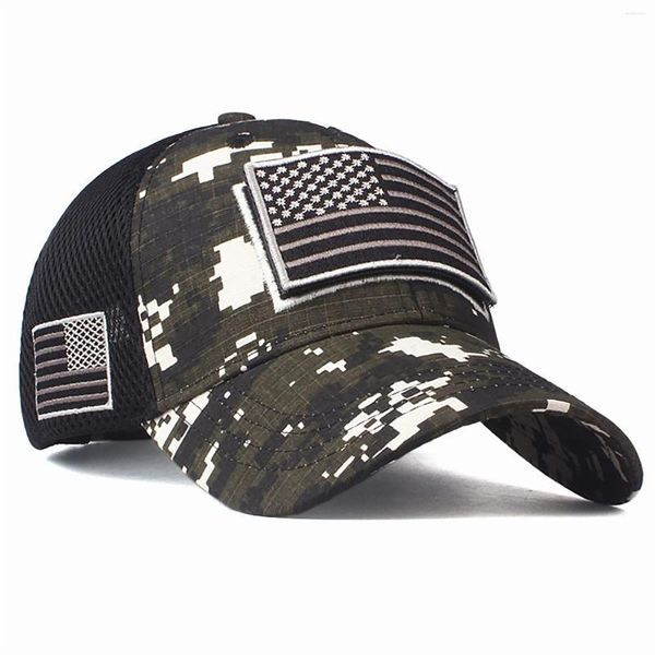 Caps de bola Bandeira Band Baseball Cap para homens Operador tático Militar Hapsa Plain Papai Outdoor Snapback Hats Sun Ajustável