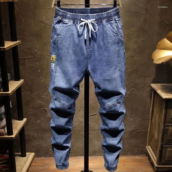 Jeans maschile 2024 Trend di moda primavera e autunno Colore solido Pantaloni sciolti Haren Casual confortevole traspirante M-5xl