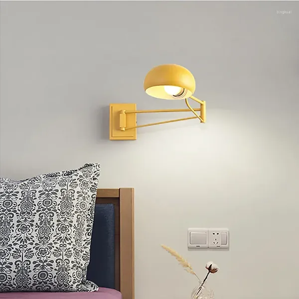 Lâmpada de parede LED moderno com interruptor Olhos retráteis dobráveis ​​Protetor para o quarto Luminárias de banheiro da sala de estar da cabeceira do quarto
