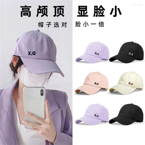 Ball Caps Purple Hat Women 2024 Duck Spring и Summer Fashion Big Brim можно связать с высокой бейсболкой