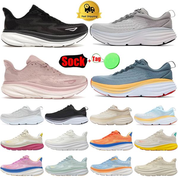 Big Size 12.5 Running Shoes para mulheres Clifton 9 Bondi 8 Kawana Womens Designer Shoes Athletic Road Chows Absorvendo tênis Trainer Trainer Gym Workout Sports Sports Sapatos 36-47