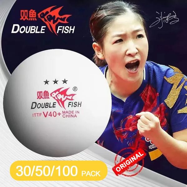 Doppio pesce v40 sfere a ping a 3 stelle originali a 3 stelle materiale addominali con ping tennis con ITTF 240422