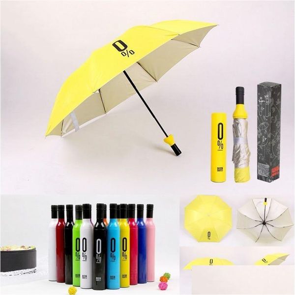 Regenschirme Custom Printing Advertising Business Gift Promotion Travel MTI Rain Sunny Day 3 Falten Regenschirm Logo Faltbare Flasche Drop del DHTPD