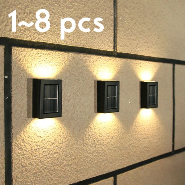 Dekorationen 1 ~ 8pcs Solar auf und ab dekorative leichte Straßen im Freien Straßen LED LED SONNERLICHE LAMPE GARDE GARTE Garten Dekor