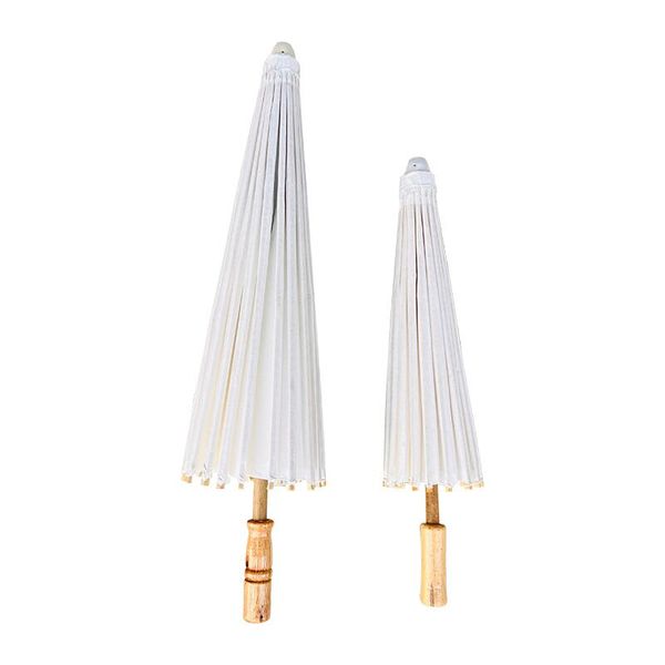 PARASOLS DE CASAMENTO TRENDY AUMIDOS DE PAPEL BRANCO 60PCS Verão Proteção solar ao ar livre itens tradicionais artificiais Diâmetro do artesanato chinês 60cm Ho03 B4