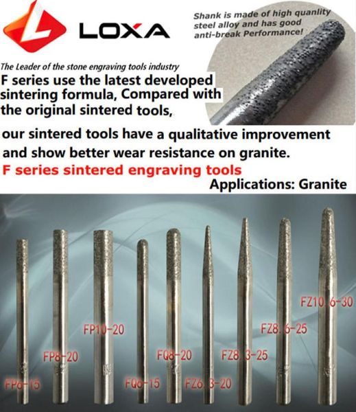 Loxa fSeires Sintered Diamond Tools Diamond Schleifwerkzeug CNC -Gravur zum Schnitzen von Granit Reliefende Ende Mahlwerkzeug3588493