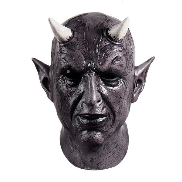 Mefistopheles Demon Horn Mask Cosplay Horror Devil Latex Celmetto Halloween Masquerade Carnival Party Costume Props 240430