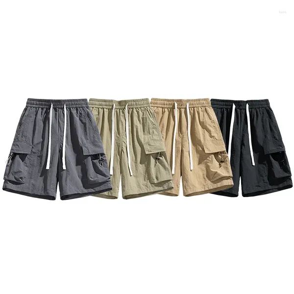 Shorts maschile in giappone in stile cargo grande tasche pantaloni da uomo donna streetwear hip hop eleganti pantaloni casual sport