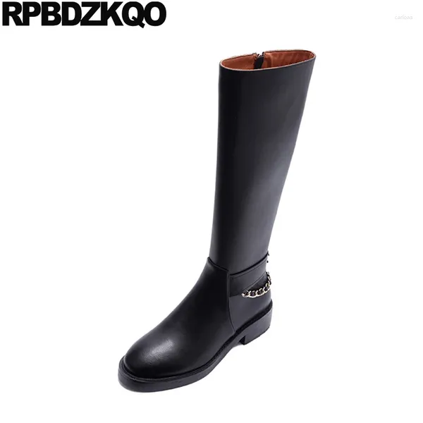 Botas lateral zip joelhão high motocicleta rock rock rocky couro de couro mano