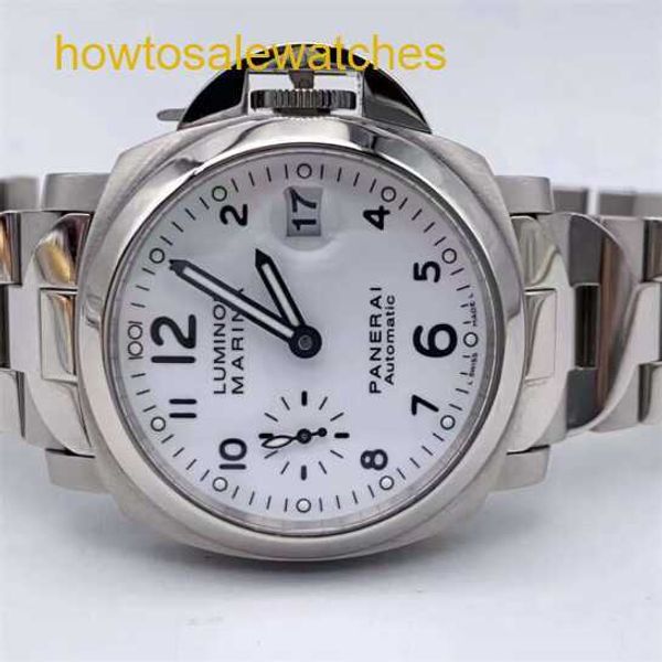 UNISSEX WURC Relógio Panerai Luminor Series Mechanical Swiss Watch Calendário mostra a banda de aço mecânica de 40mm de 40mm de 40 mm PAM00051