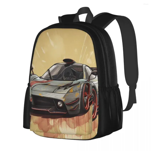 Rucksack Speed ​​Sport Car Grafik Cartoon Reise -Rucksäcke jugendlich farbenfrohe große High School -Taschen Mode Rucksack