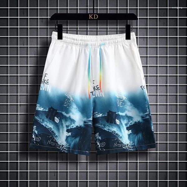Мужские шорты эластичная талия свободно подходит для мужчин уличной одежды Ropa Hombre Летнее качество пляжные брюки 3D Печать повседневные панталоны Cortos M-4XL