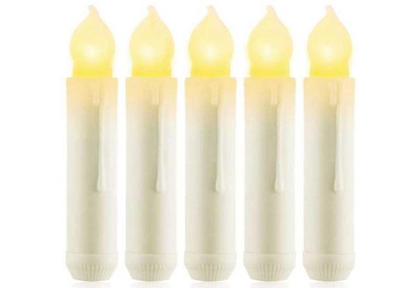 LED 12 PCs Flameless Taper Candlesbattery betrieben gefälschte Taper Candlesflackering Fensterkerzen H09097103670