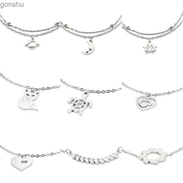 Cadlet Teamer SEGUENTO ed elegante inossidabile Acciaio Womens Cadles Silver Star Heart Turtle Octopus Affascinante Sandali estivi Gioielli WX