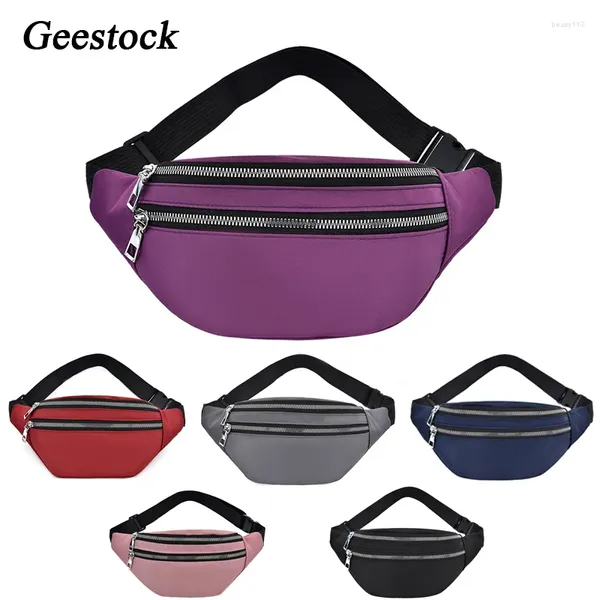 Bolsas de cintura Geestock Fanny Pack for Women Casual Casual Crossbody Chest Unisex Hip Bag Sport Travel Polícia