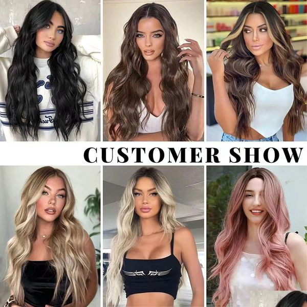 Wig Caps Prezzi all'ingrosso Premier evidenziare colori Virgin Hair Wave Natural 360 pizzo Frontale umano con baby drop drop drop drop dh7fq