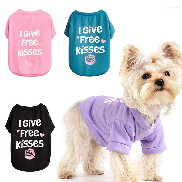 Hundekleidung süßer Druckpupf T -Shirt Weste Frühling Herbst Baumwoll Haustier Kleidung für kleine Hunde Pudel Yorkshire Teddy -Hemden Maskottchen Outfits