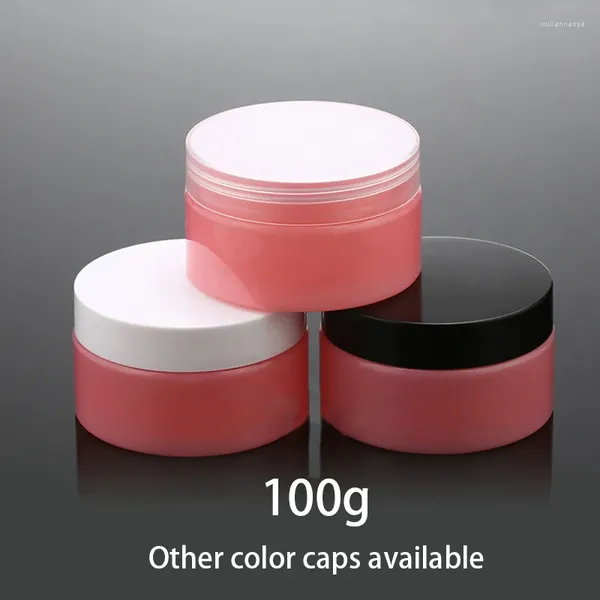 Aufbewahrung Flaschen 100 g rosa Plastikglas leerer kosmetischer Behälter Lotion Tee Tee Honigcreme Süßigkeiten Zucker Gewürz klein