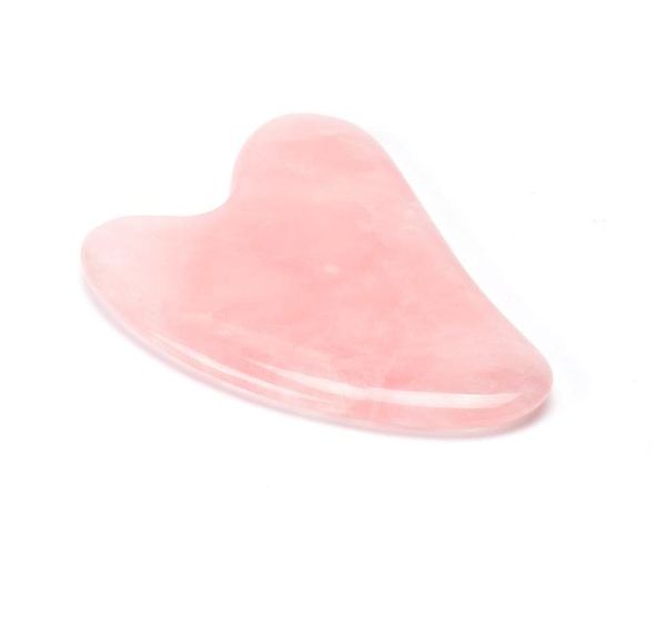 Rosequarz Jade Guasha Board Pink Naturstein Schaber Chinesische Gua Sha -Werkzeuge für Gesicht Hals Rückenkörper Akupunktur Drucktherap2172567