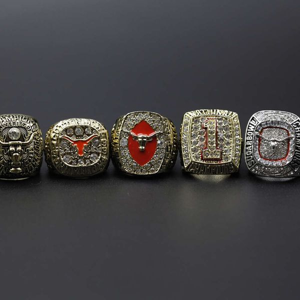 Rings de banda 5 NCAA Texas Longhorn University Championship Ring Set