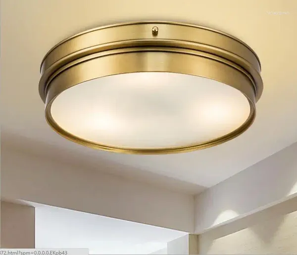 Luzes de teto Brass Vintage LED moderno Lâmpada leve Iluminação Casa Sala de estar Luster Lustre Montar luminária Plafonnier