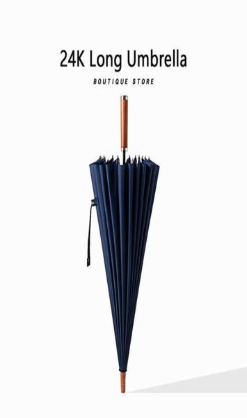 Regenschirme Luxus 24.000 lange Regenschirm Geschäftsleute Windschutz Holzgriff Big Golf Regenschirm Outdoor hochwertige Reise Straight UMB7340012