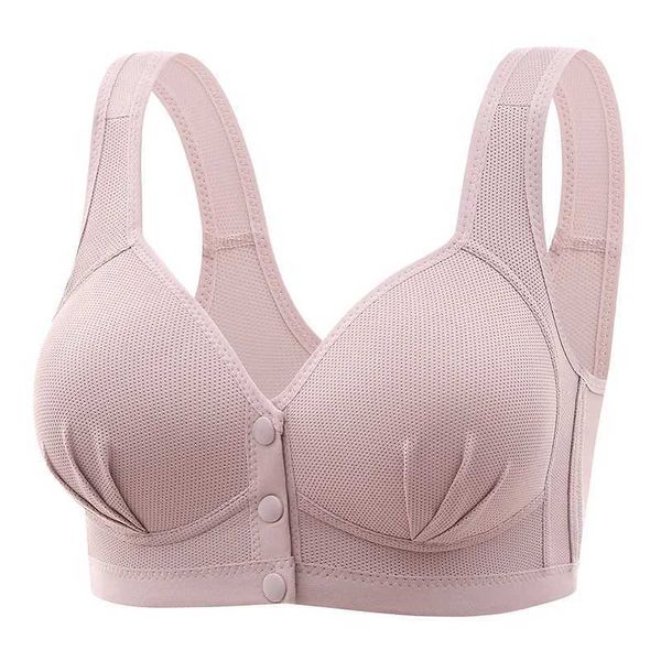 Bras novo fechamento frontal de tamanho grande Mães Alça de ombro de roupa íntima confortável e respirável Ajuste Push Up Up Bra Y240426