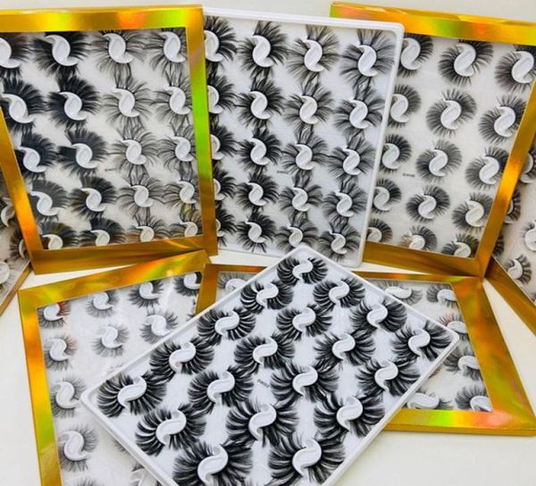 20 Pairsboxed 25mm gemischte Stile 3D Nerze falsche Wimpern natürliche Long Lashes handgefertigtes Wispies buschy flauschige sexy Augen Make -up -Werkzeuge E8822954