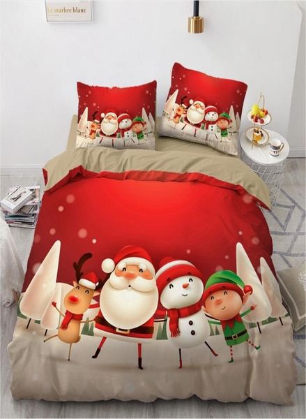 3D Weihnachtsdesign -Trösterkoffer Duvet Quilt Cover Bettwäsche Set Double King Queen Doppelte Einzelgröße Home Textile 2103196580105