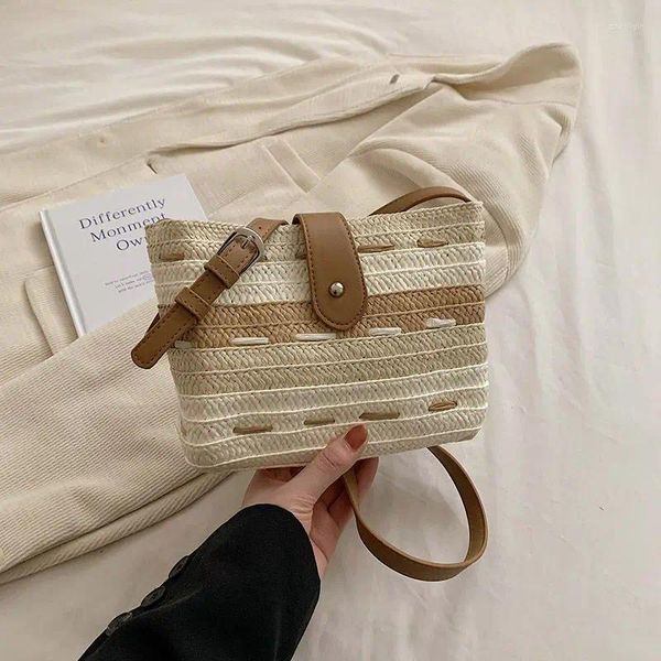 Bolsas de noite Straw Beach Fashion Weave Designer Bohemian Travel Bolsres for Women Bolsas de ombro para mulheres Bolsa de bolsas