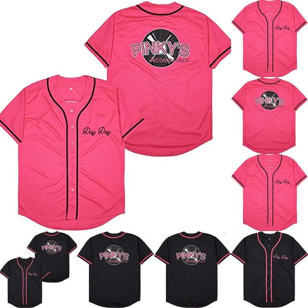Jam del prossimo venerdì Pinky's Record Movie 90S BaseBll Jersey Hip Hop Ed Sports Fan Shirts Abbigliamento per festa Black Pink Size S-XXXL