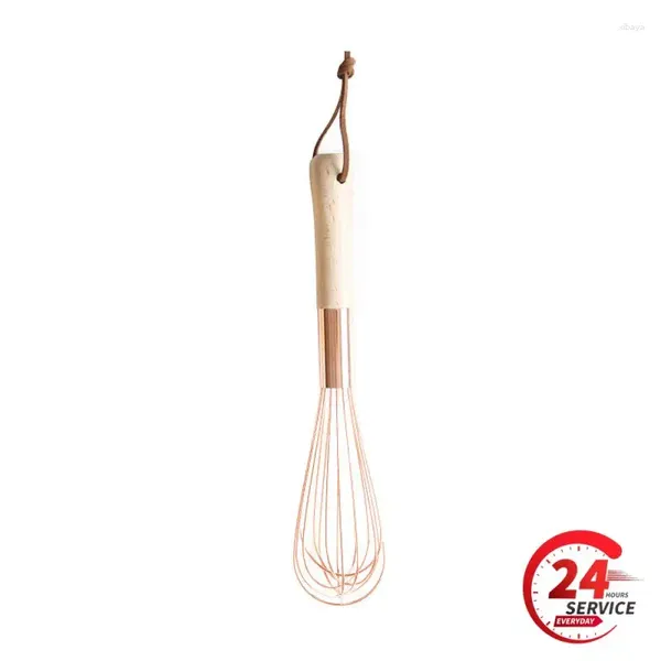 Strumenti per panetteri per forno manico di faggi Whisk in acciaio inossidabile a mano Freaty Mixer Creamer Butter Cucina Cucina