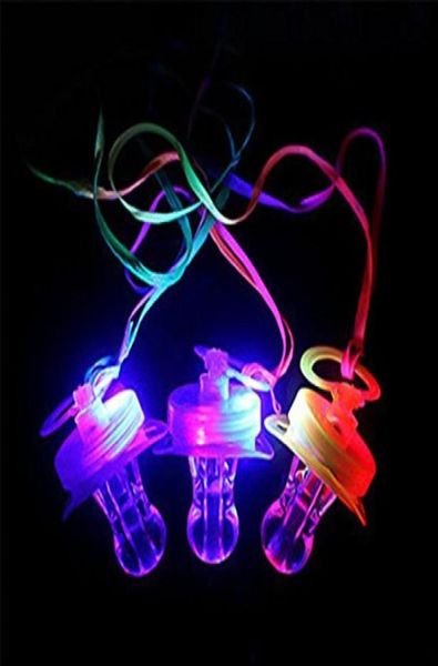 2020 Yeni LED emzik düdük LED yanıp sönen emzik kolye kolye yumuşak ışık yukarı oyuncak parlayan rgb stili 4 renk blister packagin6216271